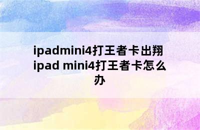 ipadmini4打王者卡出翔 ipad mini4打王者卡怎么办